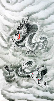 Chinese Dragon Painting,55cm x 100cm,4449038-x