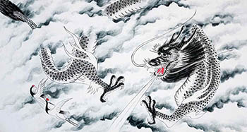 Chinese Dragon Painting,50cm x 100cm,4449039-x