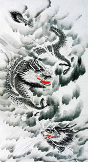 Chinese Dragon Painting,55cm x 100cm,4449041-x