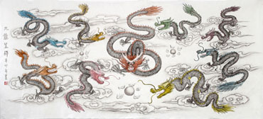 Chinese Dragon Painting,66cm x 152cm,4505001-x