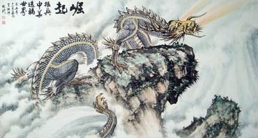 Chinese Dragon Painting,97cm x 180cm,4522001-x