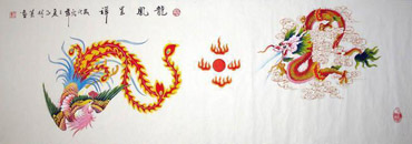 Chinese Dragon Painting,45cm x 130cm,4622002-x