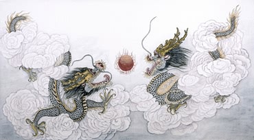 Chinese Dragon Painting,70cm x 125cm,4660006-x