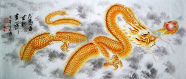 Chinese Dragon Painting,30cm x 80cm,4695033-x