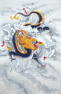 Chinese Dragon Painting,43cm x 65cm,4732001-x