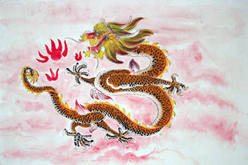 Chinese Dragon Painting,43cm x 65cm,4732002-x