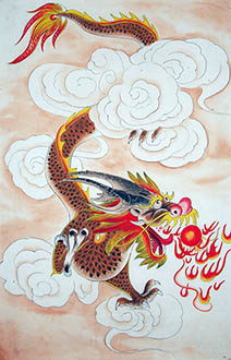 Chinese Dragon Painting,43cm x 65cm,4732004-x