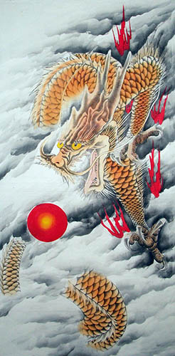 Chinese Dragon Painting 4732011, 65cm x 134cm(25〃 x 53〃)