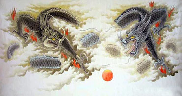 Chinese Dragon Painting,70cm x 130cm,4738005-x