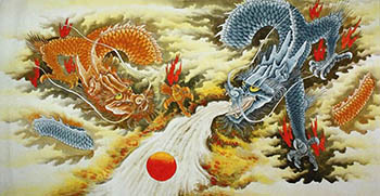 Chinese Dragon Painting,96cm x 180cm,4738016-x