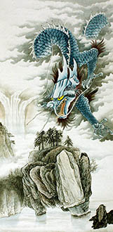 Chinese Dragon Painting,68cm x 136cm,4738024-x