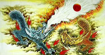 Chinese Dragon Painting,96cm x 180cm,4738025-x