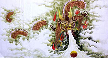 Chinese Dragon Painting,96cm x 180cm,4738026-x