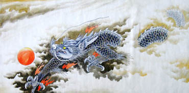 Chinese Dragon Painting,66cm x 130cm,4738033-x