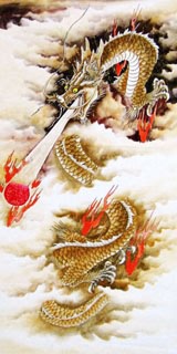 Chinese Dragon Painting,66cm x 130cm,4738039-x