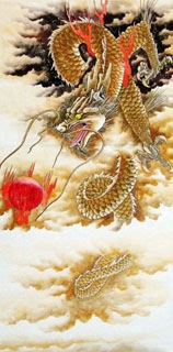 Chinese Dragon Painting,66cm x 130cm,4738040-x