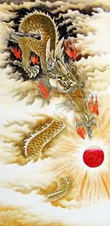Chinese Dragon Painting,66cm x 130cm,4738041-x