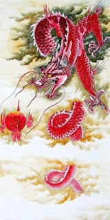 Chinese Dragon Painting,66cm x 130cm,4738042-x
