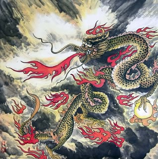 Chinese Dragon Painting,66cm x 66cm,4739001-x