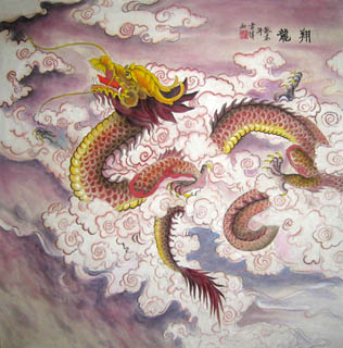 Chinese Dragon Painting,66cm x 66cm,4739003-x