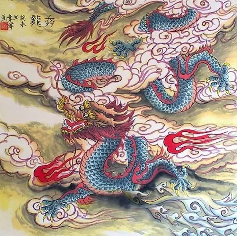 Chinese Dragon Oil Painting