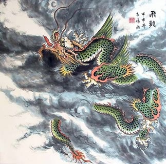 Chinese Dragon Painting,50cm x 50cm,4739010-x