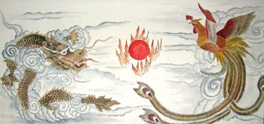 Chinese Dragon Painting,50cm x 100cm,4740005-x