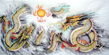 Chinese Dragon Painting,66cm x 136cm,4741002-x