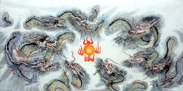 Chinese Dragon Painting,66cm x 136cm,4741007-x