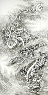 Chinese Dragon Painting,68cm x 136cm,4741013-x