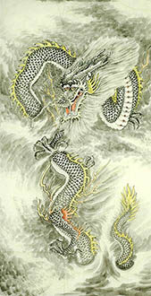 Chinese Dragon Painting,68cm x 136cm,4741014-x