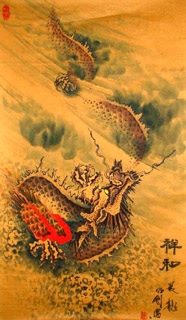 Chinese Dragon Painting,68cm x 40cm,4742005-x