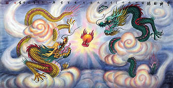Chinese Dragon Painting,68cm x 136cm,wxy41212005-x
