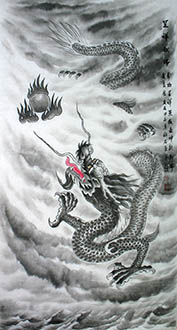 Chinese Dragon Painting,50cm x 100cm,wxy41212008-x