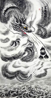 Chinese Dragon Painting,68cm x 136cm,wxy41212011-x