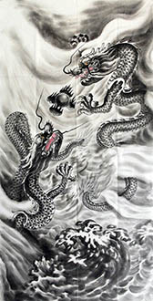 Chinese Dragon Painting,68cm x 136cm,wxy41212016-x