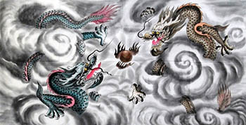 Chinese Dragon Painting,68cm x 136cm,wxy41212017-x