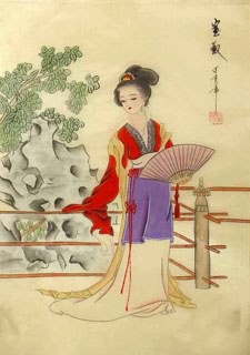 Chinese Dream of the Red Chamber Beauties & Figures Painting,30cm x 40cm,3336030-x