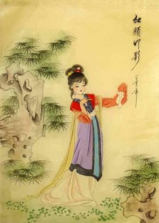 Chinese Dream of the Red Chamber Beauties & Figures Painting,30cm x 40cm,3336035-x