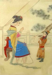 Chinese Dream of the Red Chamber Beauties & Figures Painting,30cm x 40cm,3336040-x