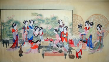 Chinese Dream of the Red Chamber Beauties & Figures Painting,90cm x 175cm,3506010-x