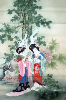 Chinese Dream of the Red Chamber Beauties & Figures Painting,66cm x 136cm,3533018-x