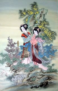 Chinese Dream of the Red Chamber Beauties & Figures Painting,66cm x 136cm,3533019-x