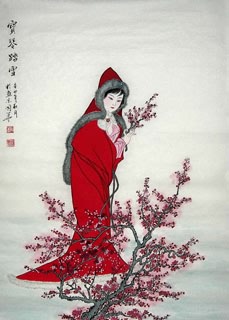 Chinese Dream of the Red Chamber Beauties & Figures Painting,68cm x 110cm,3720004-x