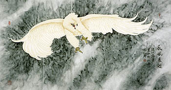 Chinese Eagle Painting,90cm x 170cm,4478007-x