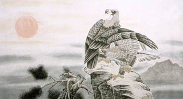 Chinese Eagle Painting,90cm x 170cm,4481009-x