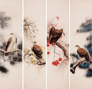 Chinese Eagle Painting,33cm x 130cm,4481012-x