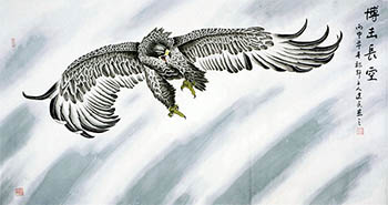 Chinese Eagle Painting,92cm x 174cm,4481039-x