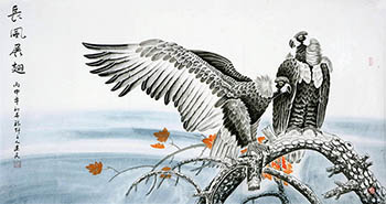 Chinese Eagle Painting,92cm x 174cm,4481041-x
