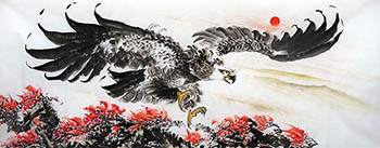 Chinese Eagle Painting,180cm x 68cm,4612006-x